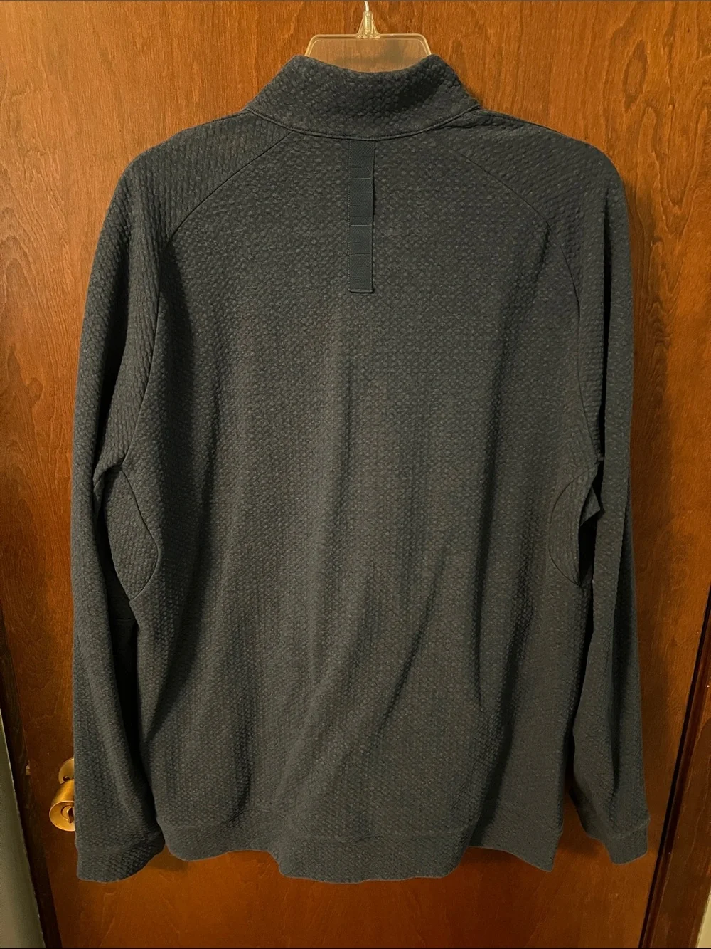 Lululemon Mens Blue Textured Double-Knit Cotton Half-Zip XL